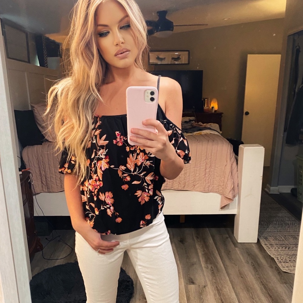 Love, Fire - Off The Shoulder Floral Top
